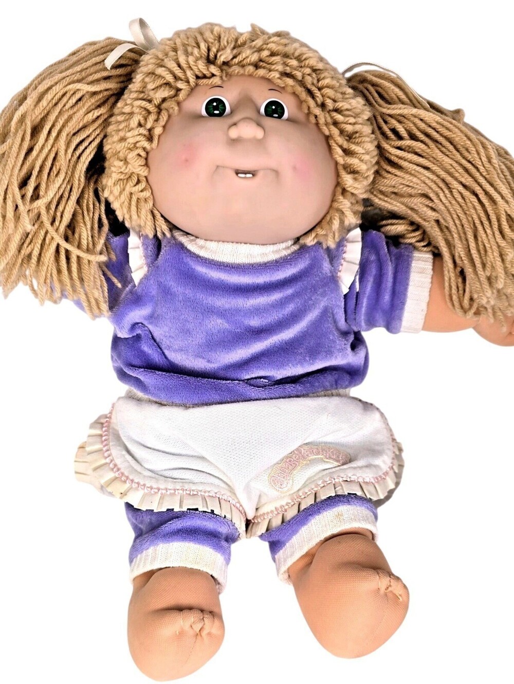 Vtg 1986 Cabbage Patch Kid IC2 Taiwan HM#10 2 Teeth Blonde Green Eyes Red Sig